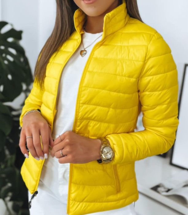 Kurtka damska Dstreet jesienno -wiosenna żółta roz.M