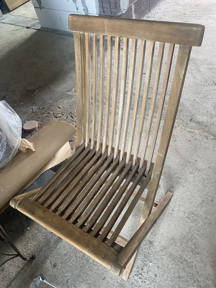 Krzeslo skladane drewno tekowe