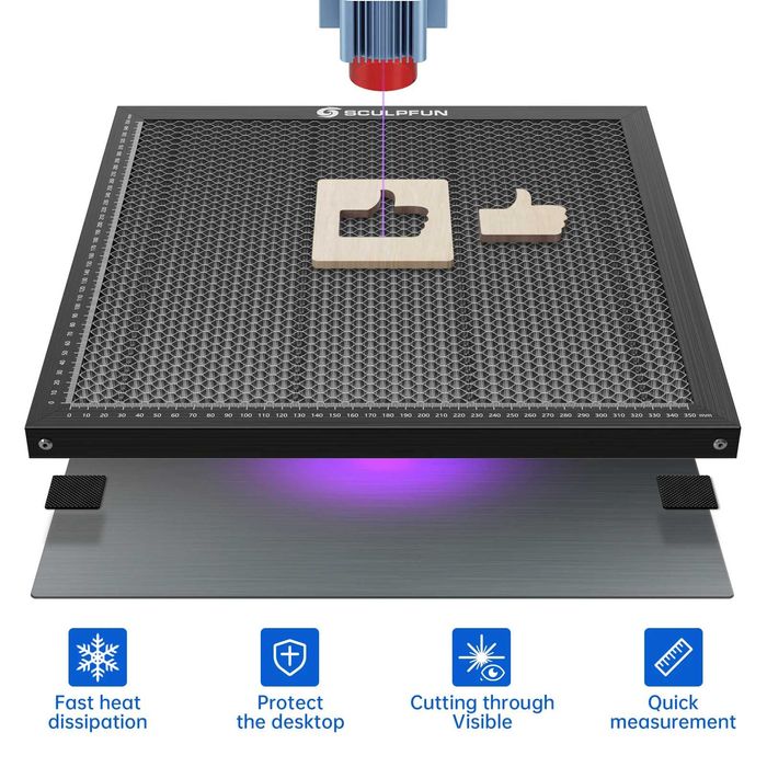 Mesa de Corte a Laser em Favos de Mel Maquina a Laser Sculpfun 40CM
