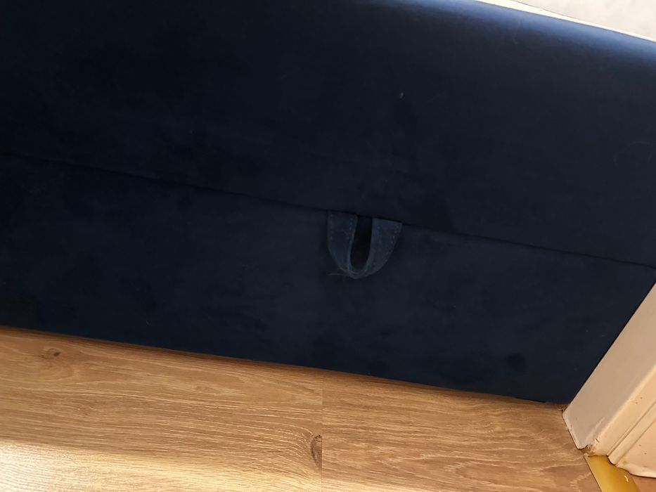 Łóżko flauszowe ze skrzynią, 100/200 cm, zagłówek flauszowy , materac