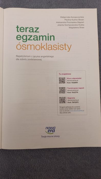 Teraz egzamin ósmoklasisty - język angielski repetytorium