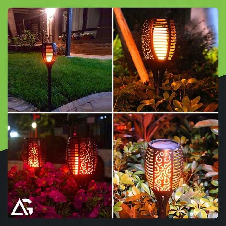 8x Lampa solarna ogrodowa wbijana led 50cm