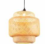 Lampa Wisząca Costway Lampa Wisząca BOHO Pleciona Bambusowa