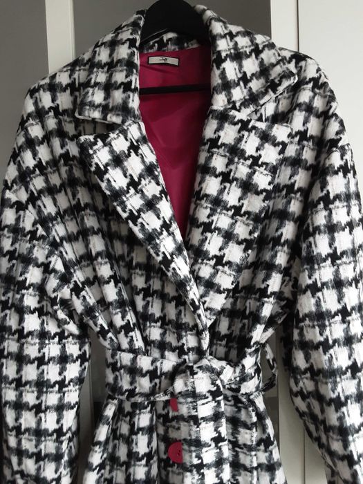 38, 40, 42, 44, 46 over size uniwersalny Taffi płaszcz pepitka