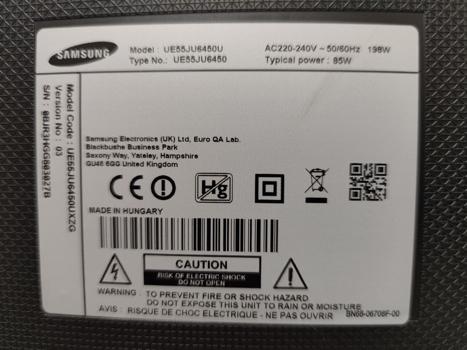 Телевизор Samsung 55", SMART-TV, 4K, Wi-Fi