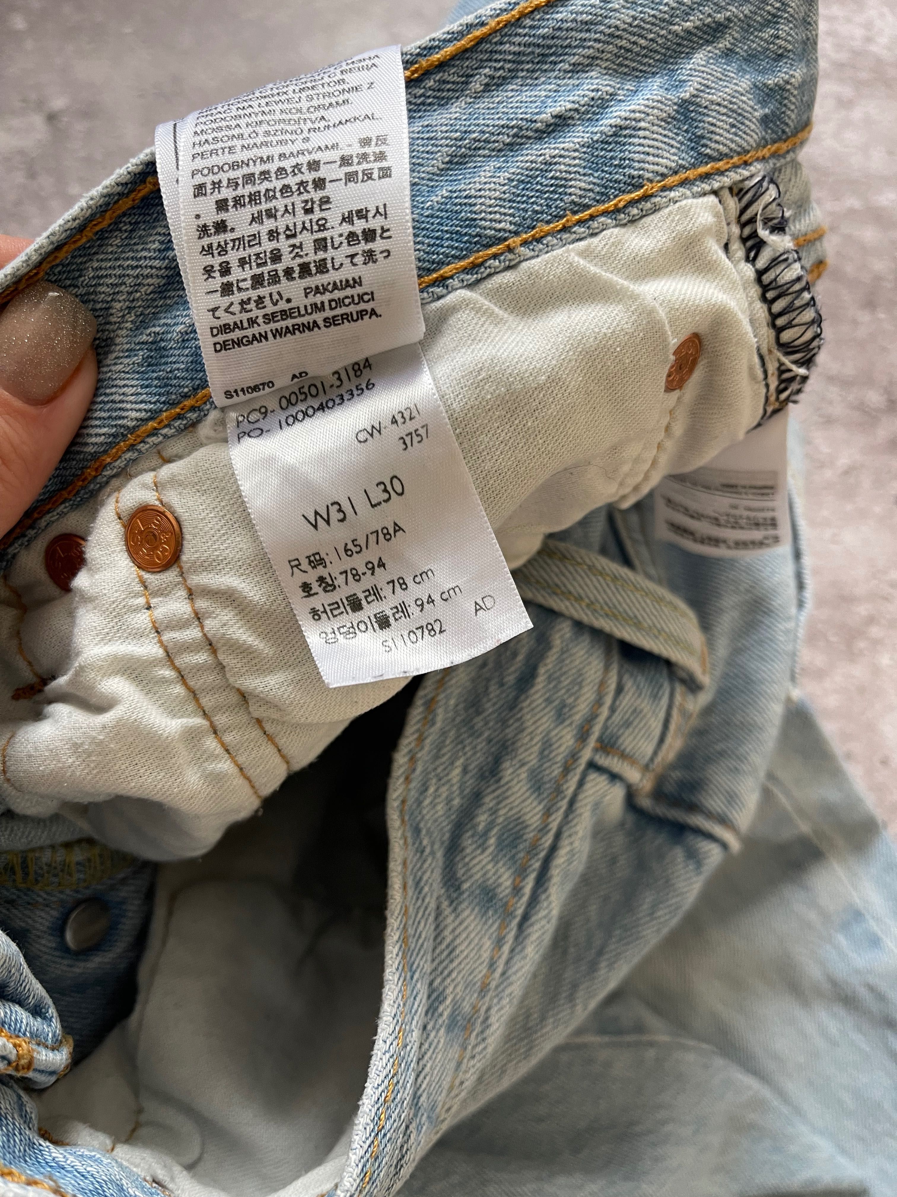 Жіночі блакитні прямі джинси levi’s W31L30