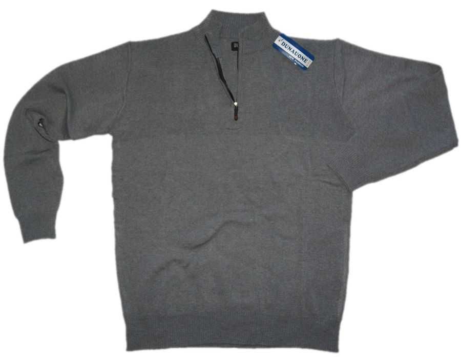 Duży męski SWETER swetr z zamkiem 4XL szer.130-140 cm SZARY nadwymiar