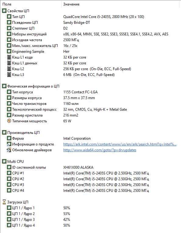 Комплект MiniITX Core i5-2405S/Shuttle FH61/HD Graphics 3000/8 Gb DDR3