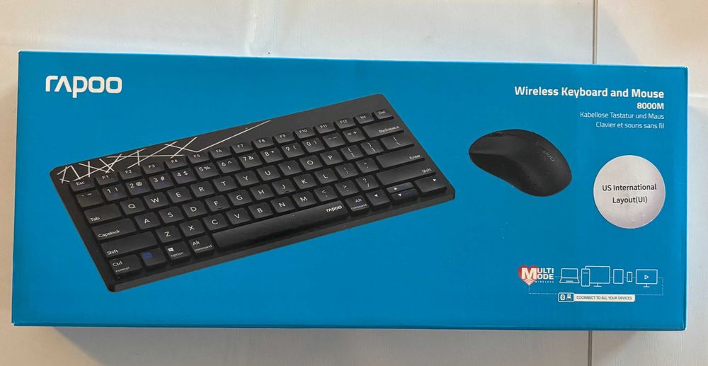 Rapoo 8000M Multi - Mode, Bezprzewodowy, Wireless, Bluetooth, Czarny