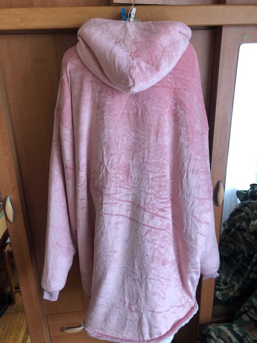 Меховушка, плюшева, кофта, худи, довга, 2-3XL.  слип, пижама