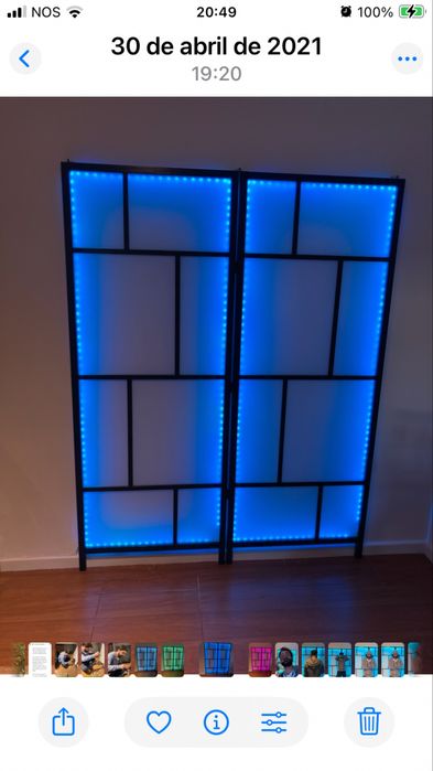 Painel de luzes led que alteram com comando