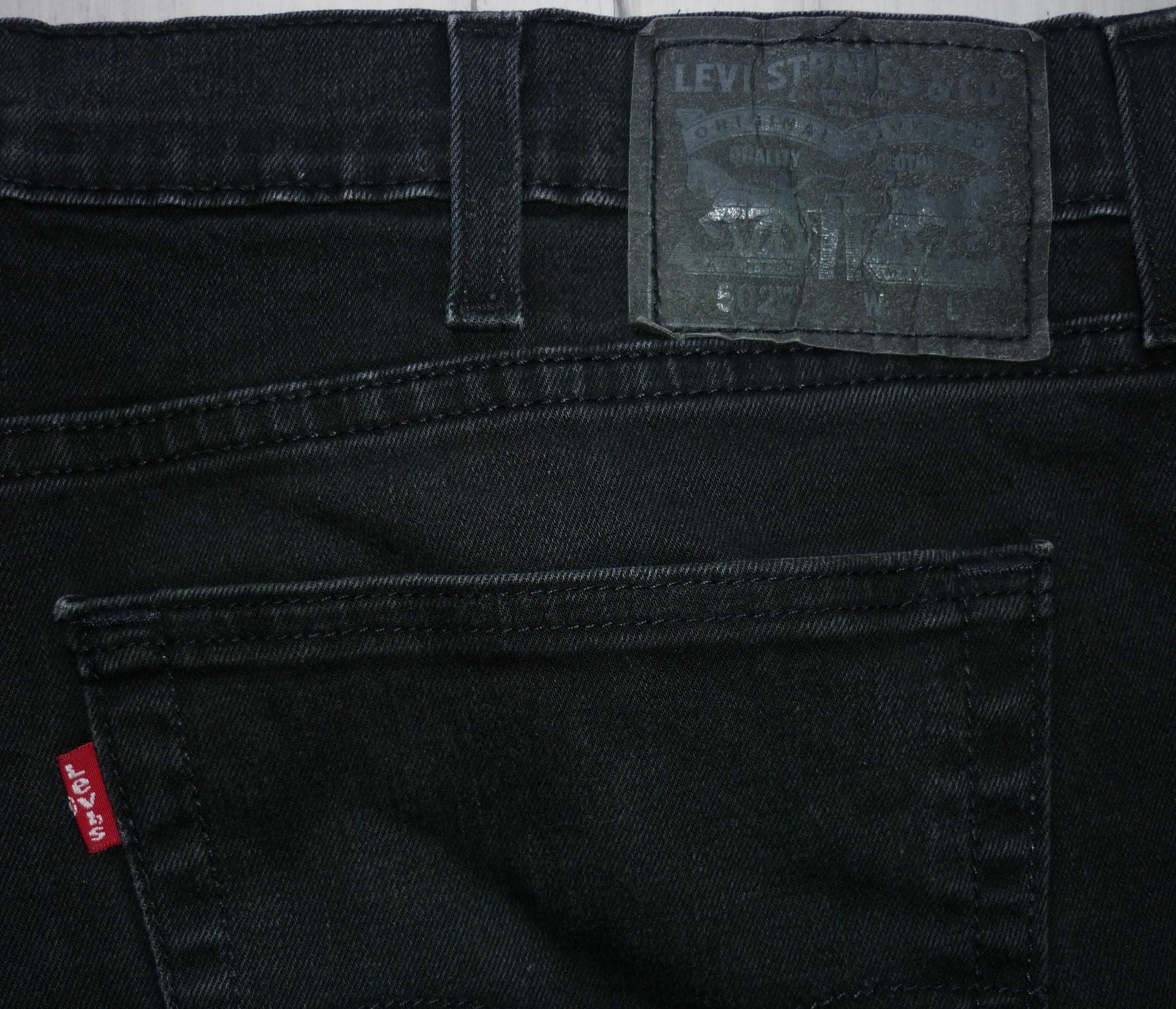 Duże męskie spodnie jeansowe LEVIS jeans r. 3XL W42 L34 czarne STRETCH