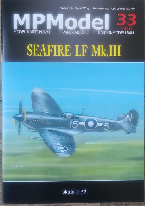 SEAFIRE LF Mk. III model kartonowy 1:33