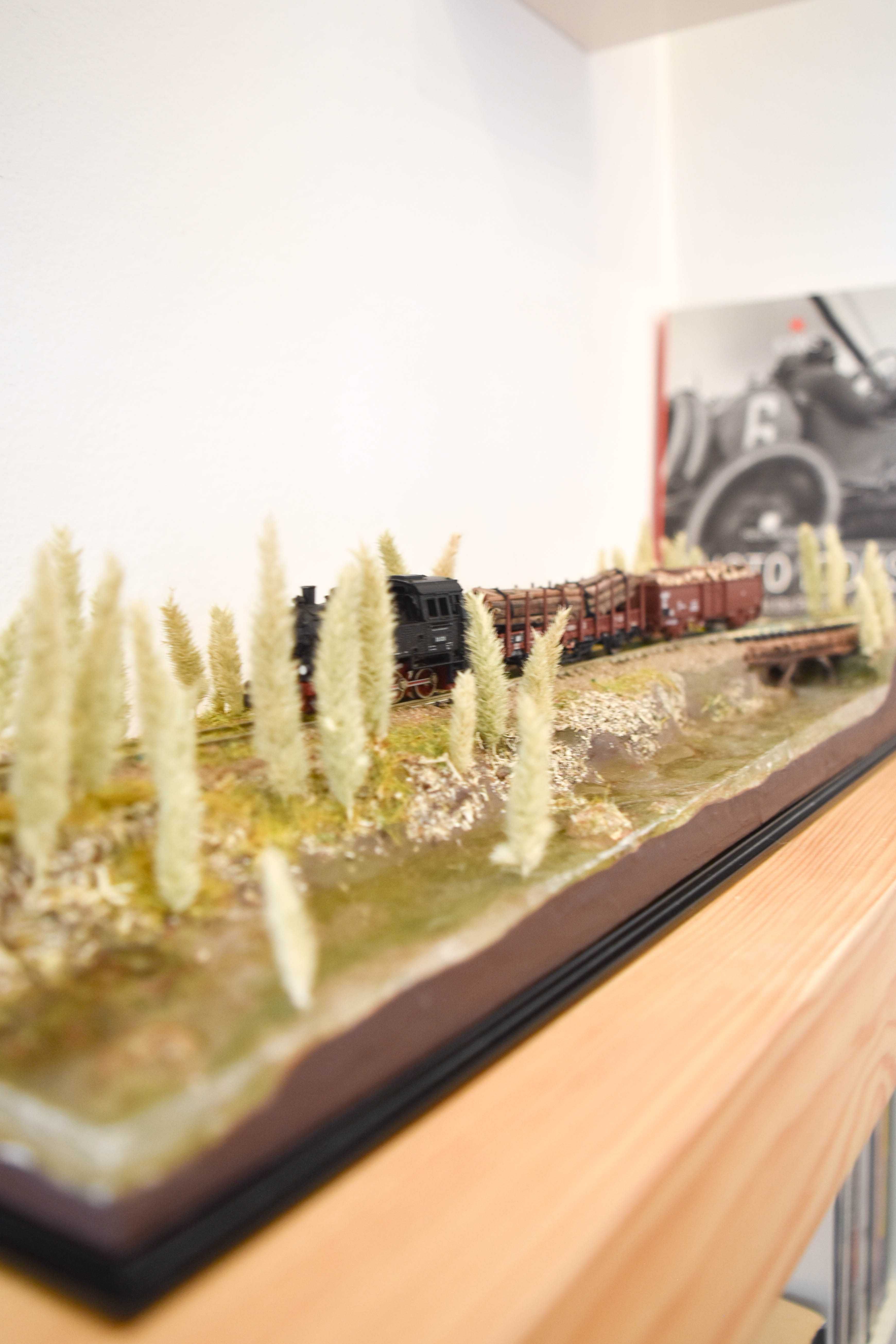 Diorama expositor de comboios escala N - novo