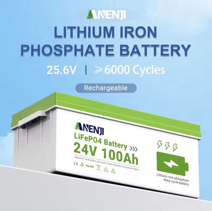ANENJI 24V 100Ah Bluetooth - LiFePO4 акумулятори