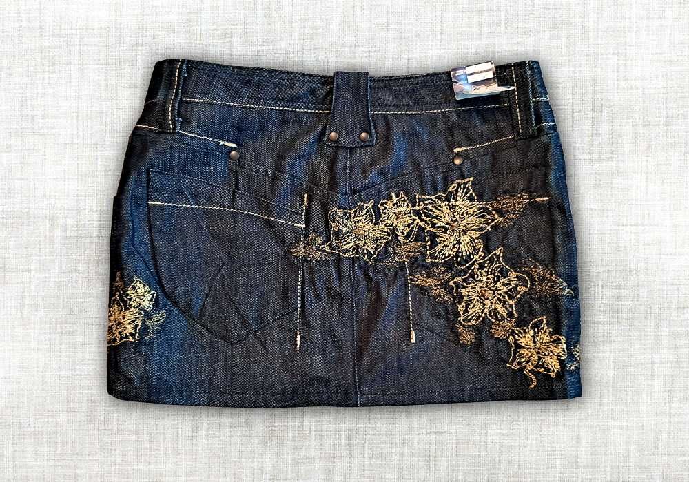 Спідниця YAZ-GATO джинсова з вишивкою  т.синя