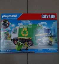Playmobil śmieciarka i zestaw figurek policjantów