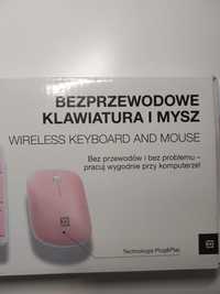 Różowa klawiatura + mysz bezprzewodowa