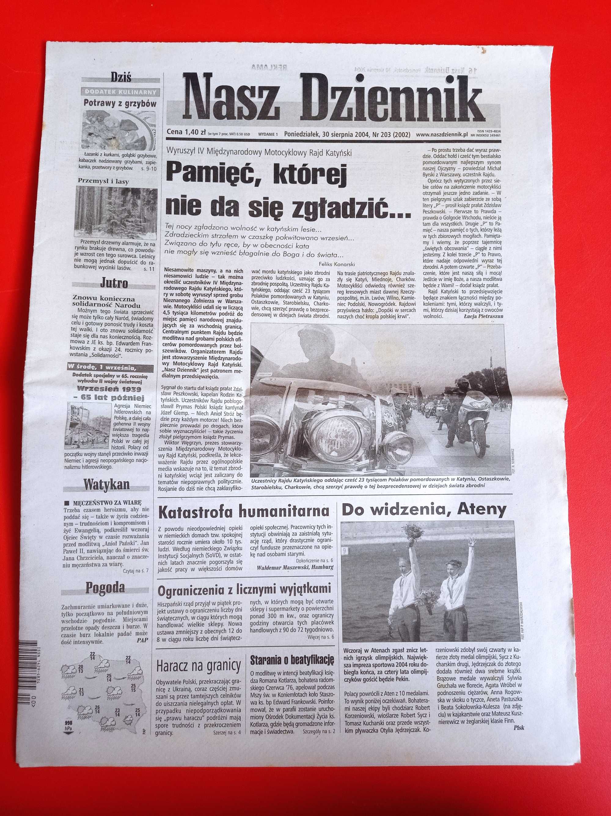 Nasz Dziennik, nr 203/2004, 30 sierpnia 2004