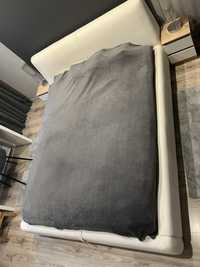 Łóżko 160x200 z materacem, pojemnik na pościel, stelaż metalowy