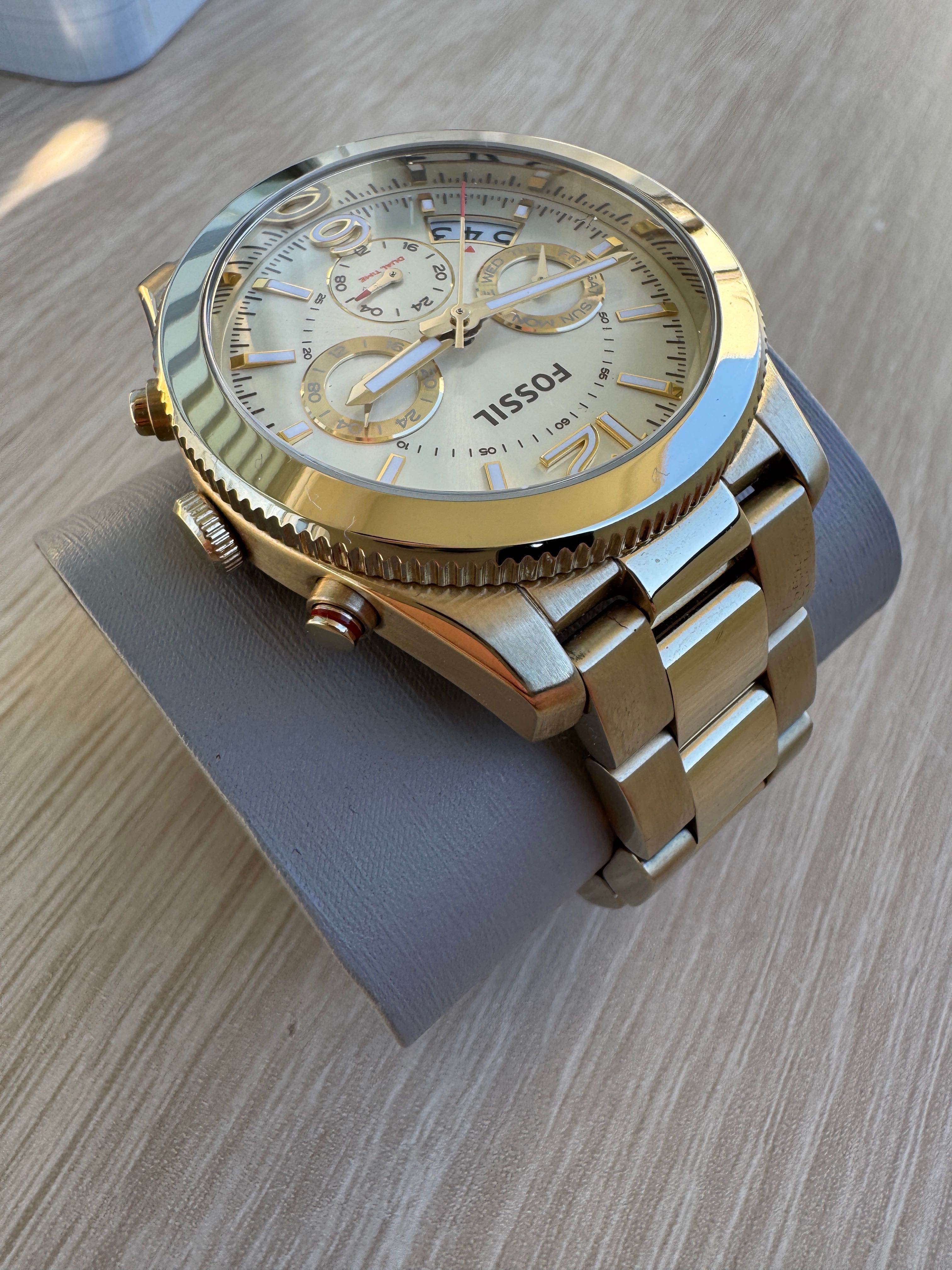 Złoty zegarek damski FOSSIL ES3884 40mm kwarcowy na bransolecie