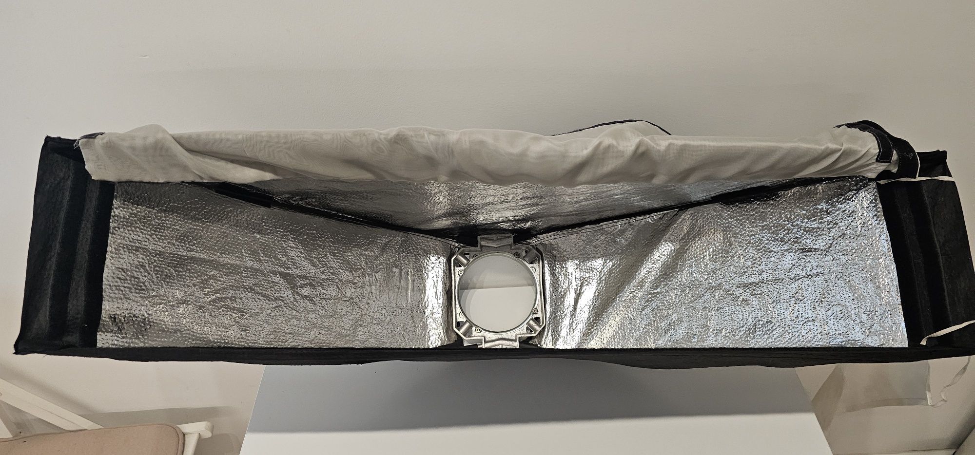 Softbox 22x100cm otwór 12cm - 3 materiałowe modyfikatory światła