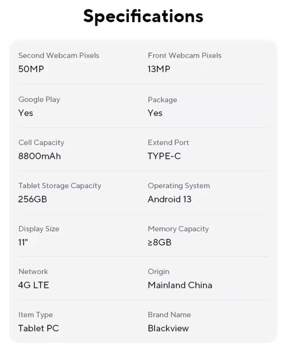 Планшет Blackview Mega 1 11.5'' FHD+ 16/256GB LTE Space Gray