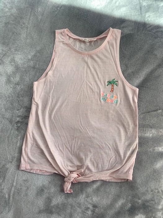 Koszulka bez rękawów z wiązaniem przewiewna - H&M