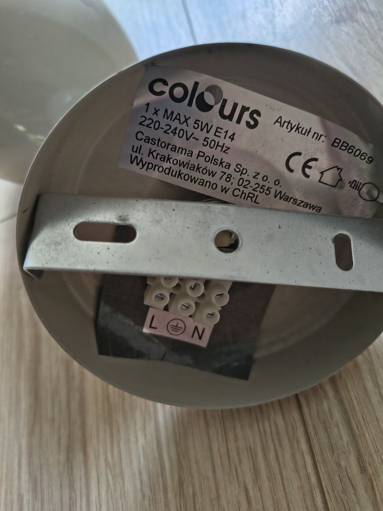 Beżowa lampka ścienna wisząca sufitowa pojedyncza E14 nowa