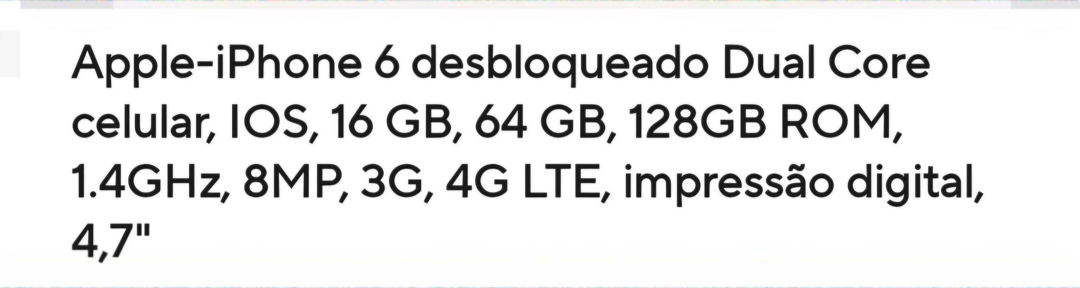 IPHONE 6 DESBLOQUEADO