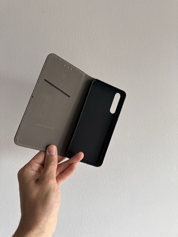 Etui z Klapką zamykane czarne + SZKŁO do HUAWEI P20 PRO