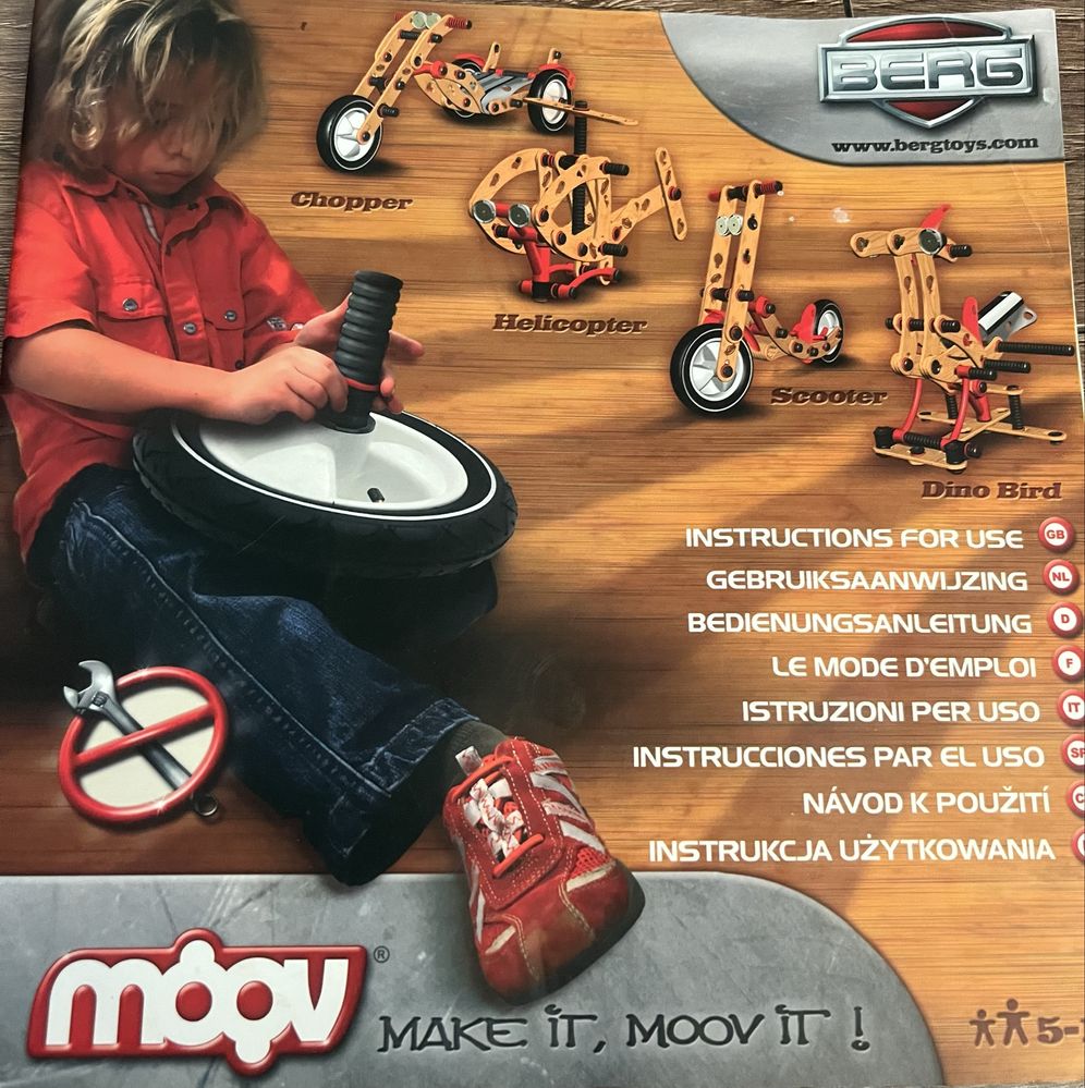klocki konstrukcyjne Berg Moov 7w1 jak nowe rowerek biegowy hulajnoga
