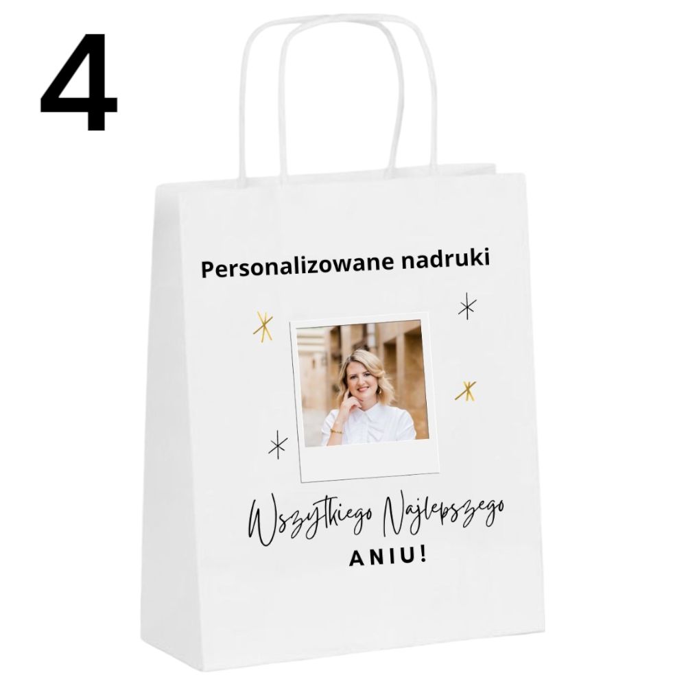 torba papierowa z twoim nadrukiem 18x8x22cm biała