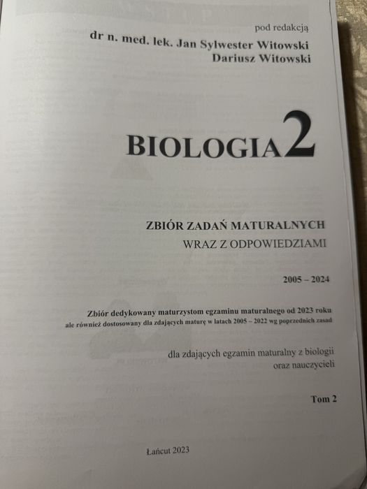 Chemia Witowski tom 2 zbiór zadań z odpowiedz. Matura od 2023 r