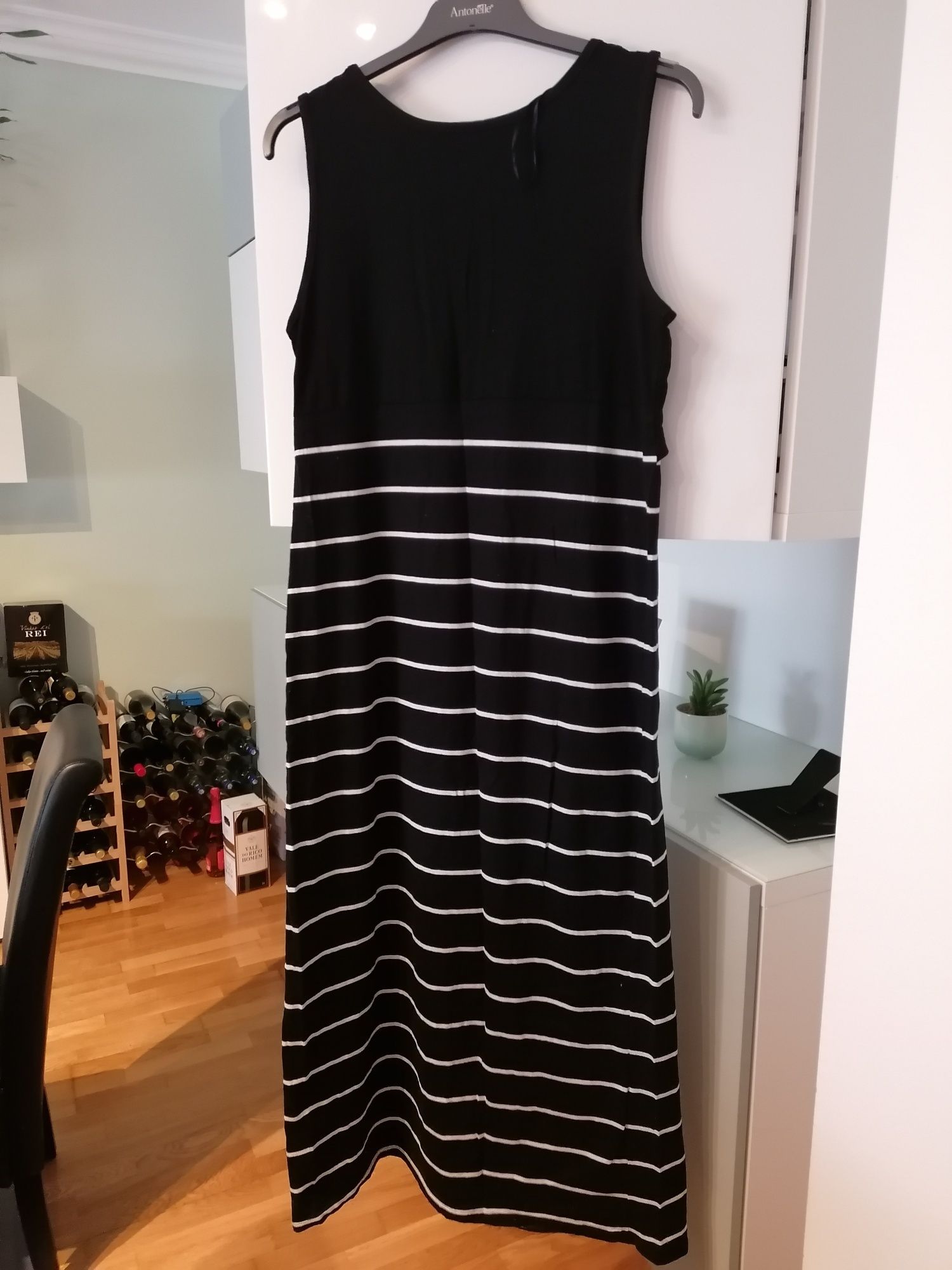 Vestido comprido prémamã com abertura - Prénatal tamanho L/G