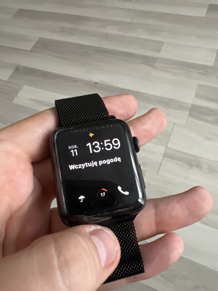 Zegarek smartwatch apple watch 2 42mm stalowy czarny zamiana