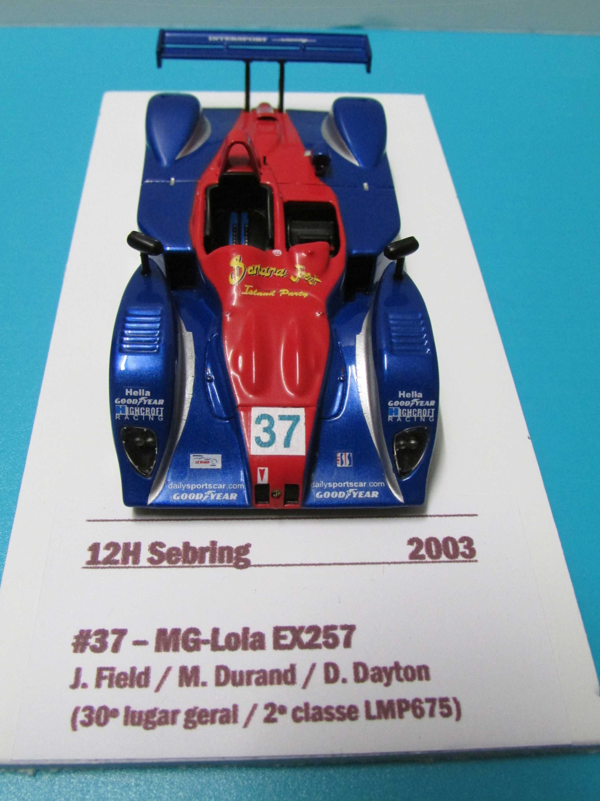 MG Lola EX257 #37 - 12h Sebring 2003 - Spark escala 1/43