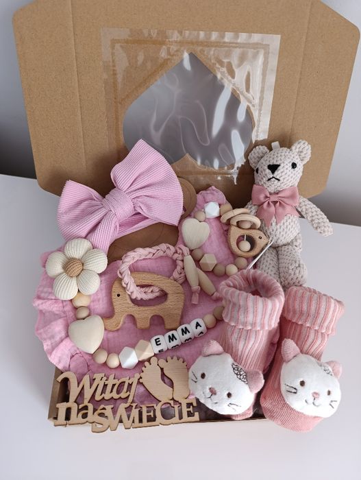 Zestaw prezentowy dla niemowlaka prezent babyshower narodziny chrzest