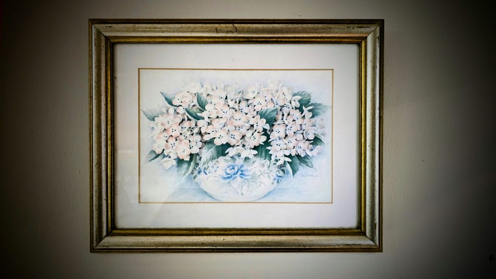 Piekny obraz z hortencjami