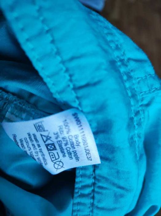 Bm Casual r 52 turkusowe rybaczki bawełna plus size