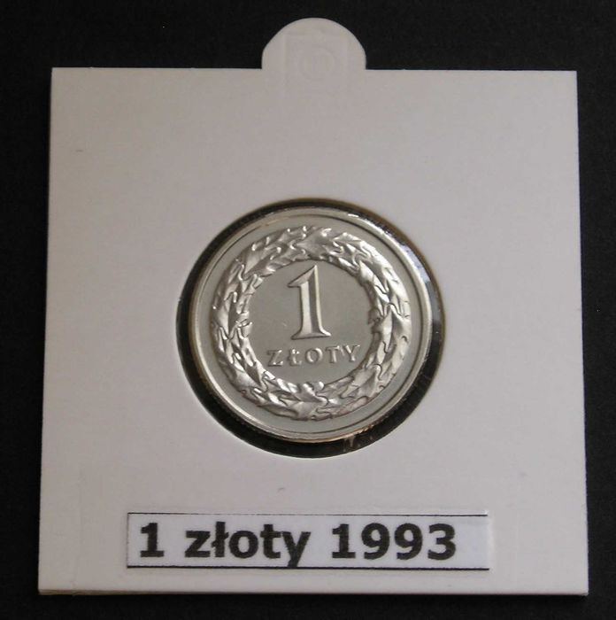 Polska 1 złoty 1993 - stan menniczy , z woreczka NBP