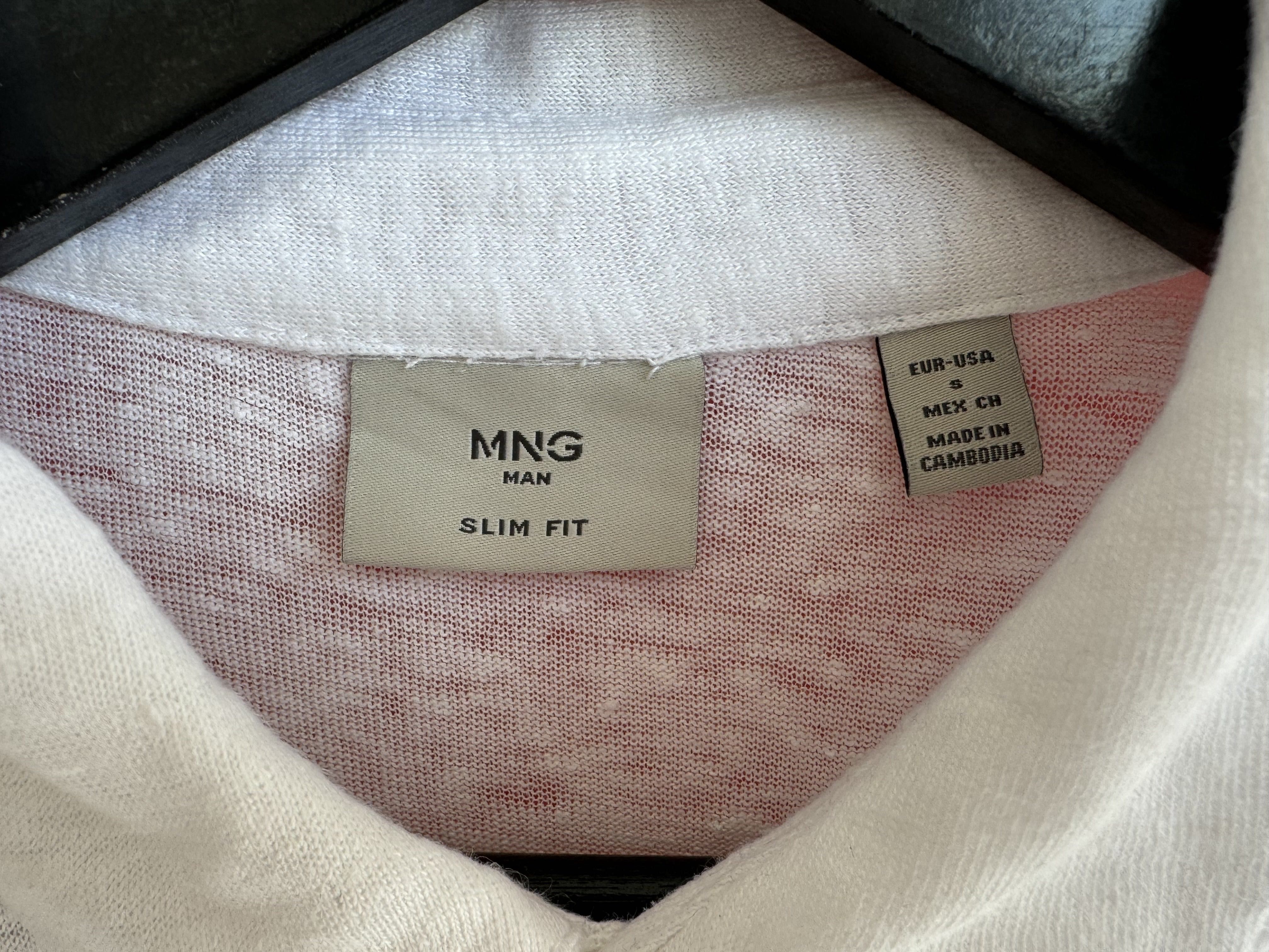 Mango Linen чоловіча для на футболка з комірцем поло розмір S M
