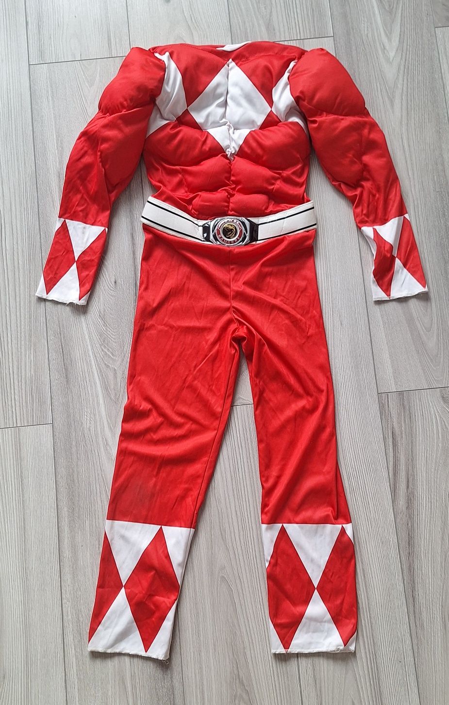 Strój Red Ranger Classic Muscle rozm. M (7-8 lat) - licencja