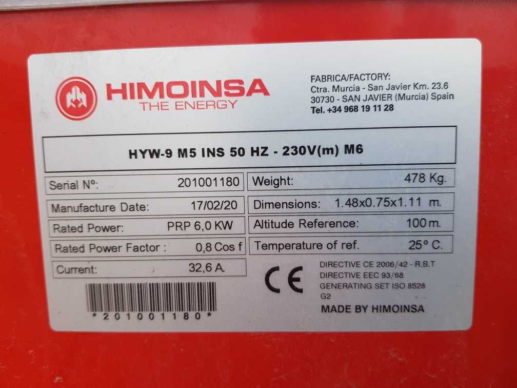 Agregat HIMOINSA HYW-9 M5 INS 50HZ - 230V(m) M6