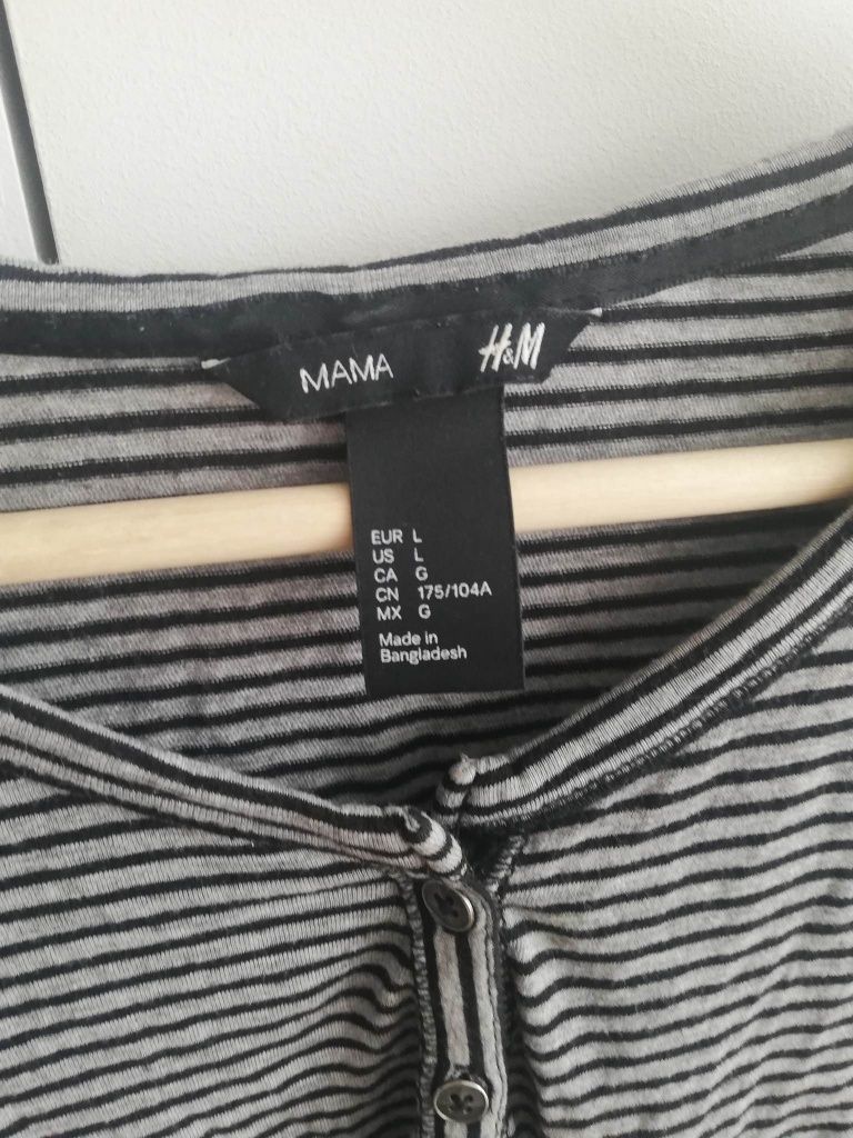 Bluzka damska do karmienia piersią H&M MAMA r. 40 L rozpinana guziki