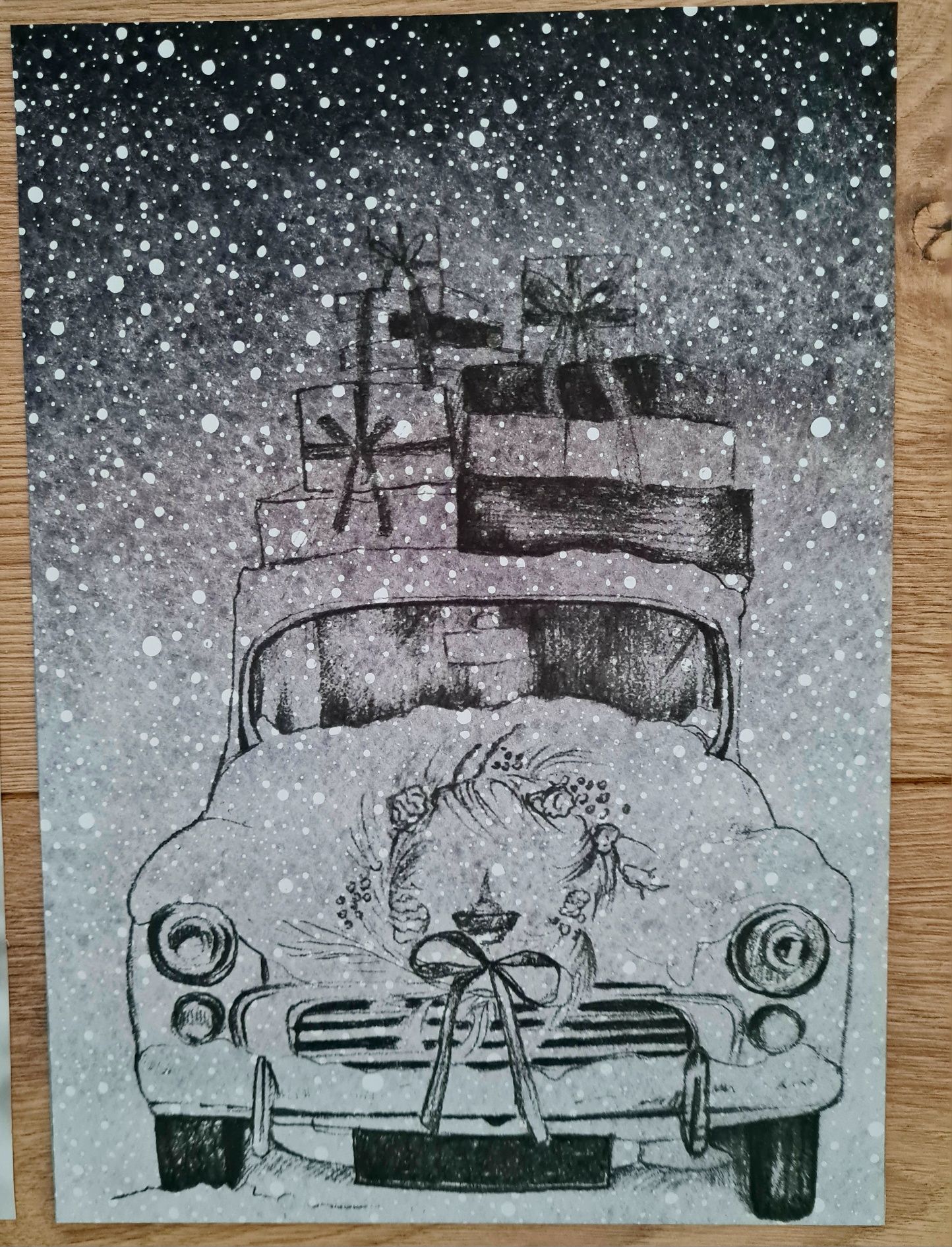 4x plakaty zima święta kwiaty A4 komplet 21x30 cm