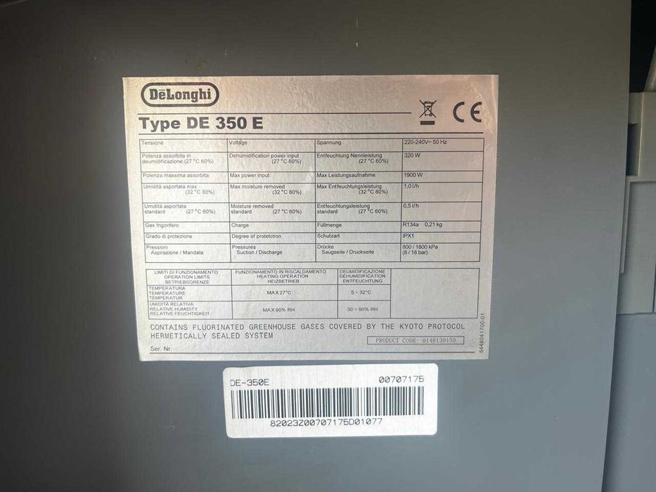 вологопоглинач осушувач DeLonghi