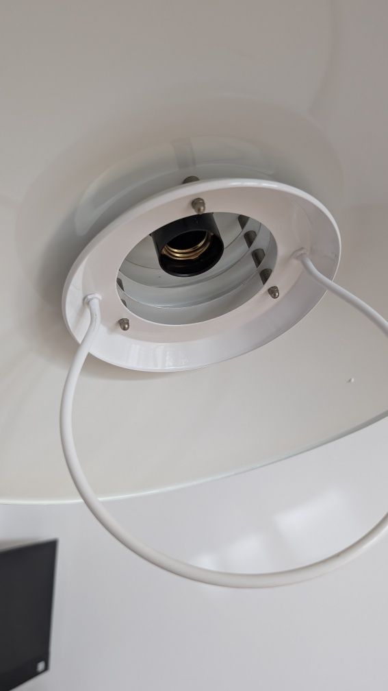 Lampa mid century modern prl vintage space age spodek na sprężynie