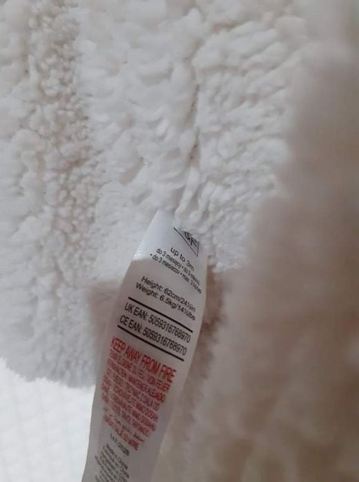 Piekna 56 62. 68 pudrowa kurtka zimowa na misiu miś futerko