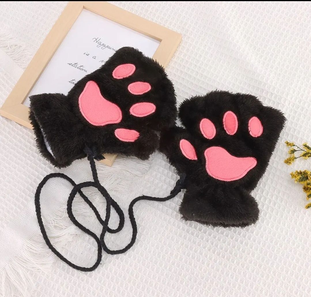 Набор обруч кошачьи ушки перчатки лапы лапки кошки